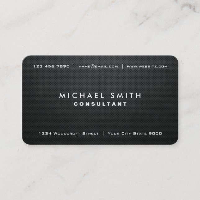 Professional Elegant Black Modern Plain Simple Business Card (Front)