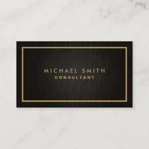Professional Elegant Black Plain Modern Metal Business Card