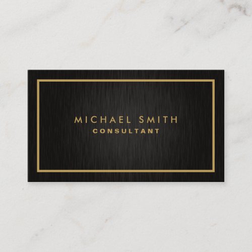 Professional Elegant Black Plain Modern Metal Business Card