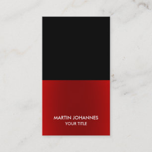 Professional Elegant Black Red Business Card