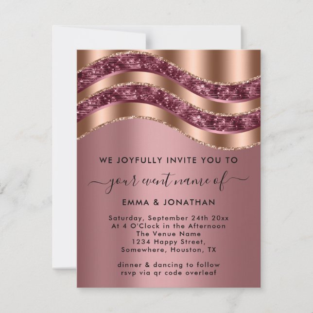 Professional Elegant Black Rose Copper QRCode Pink (Front)