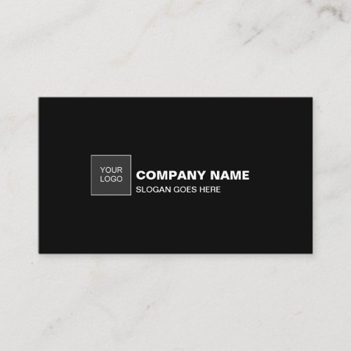 Professional Elegant Black Simple Plain Company Business Card