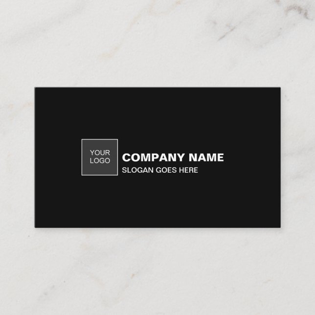 Professional Elegant Black Simple Plain Company Business Card (Front)