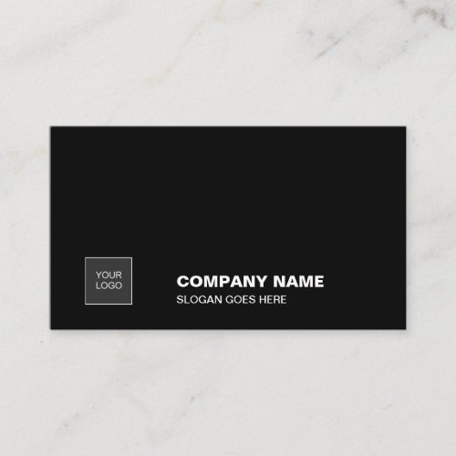 Professional Elegant Black Simple Plain Corporate Business Card