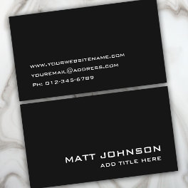Professional Elegant Black White Business Card
