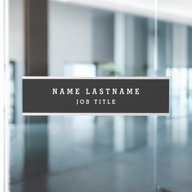 Professional Elegant Black White Desk Door Sign (Creator Uploaded)