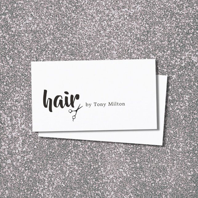 Professional Elegant Black White Hair Stylist Business Card (Creator Uploaded)