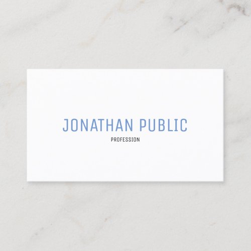 Professional Elegant Blue White Simple Template Business Card