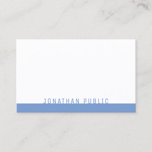 Professional Elegant Blue White Template Modern Business Card (Front)
