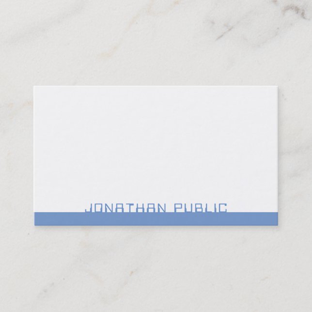 Professional Elegant Blue White Template Modern Business Card (Front)