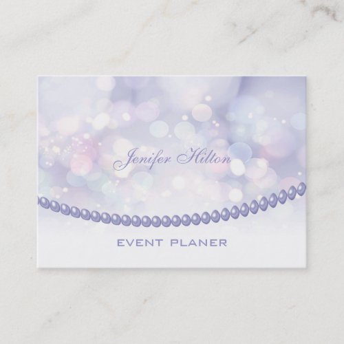 Professional elegant bokeh pearls business cards