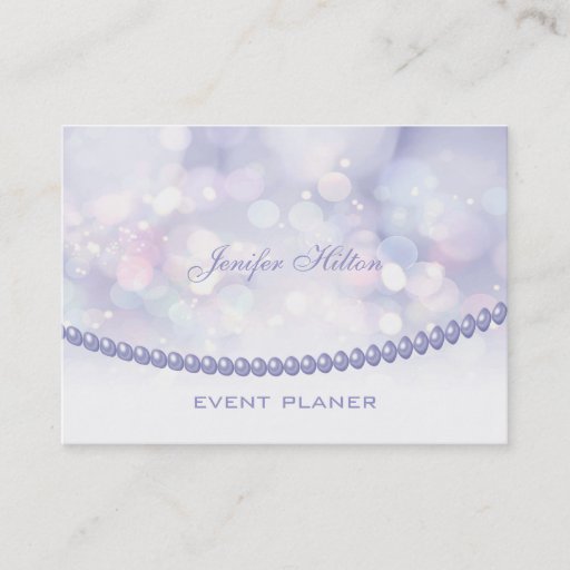 Customizable Professional elegant bokeh pearls business cards