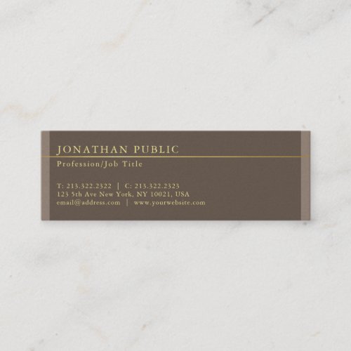 Professional Elegant Brown Pearl Finish Luxury Mini Business Card