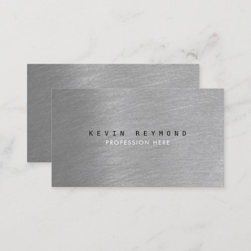 professional elegant brushed steel gray business card