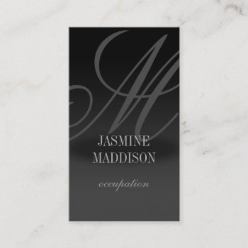 Professional Elegant Business Card Black Grey by CardStyle at Zazzle