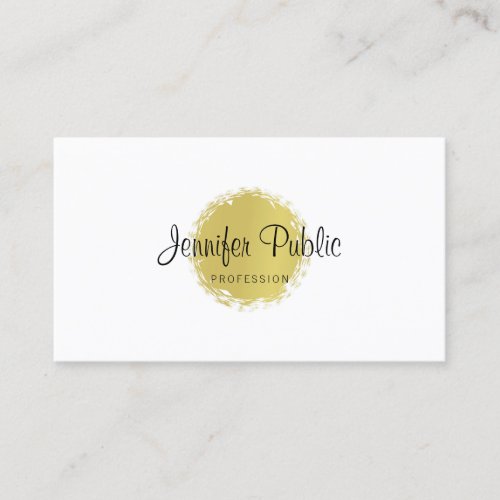 Professional Elegant Calligraphed Gold Plain Business Card