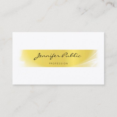 Professional Elegant Calligraphed Trendy Gold Luxe Business Card