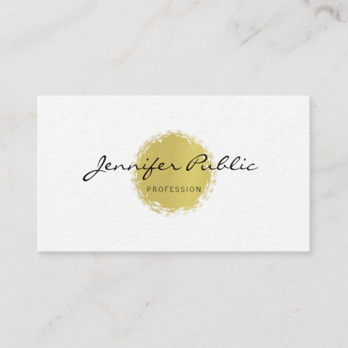 Professional Elegant Calligraphy Gold Design Plain Business Card