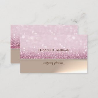 Professional Elegant Chic Glittery Bokeh Business Card | Zazzle