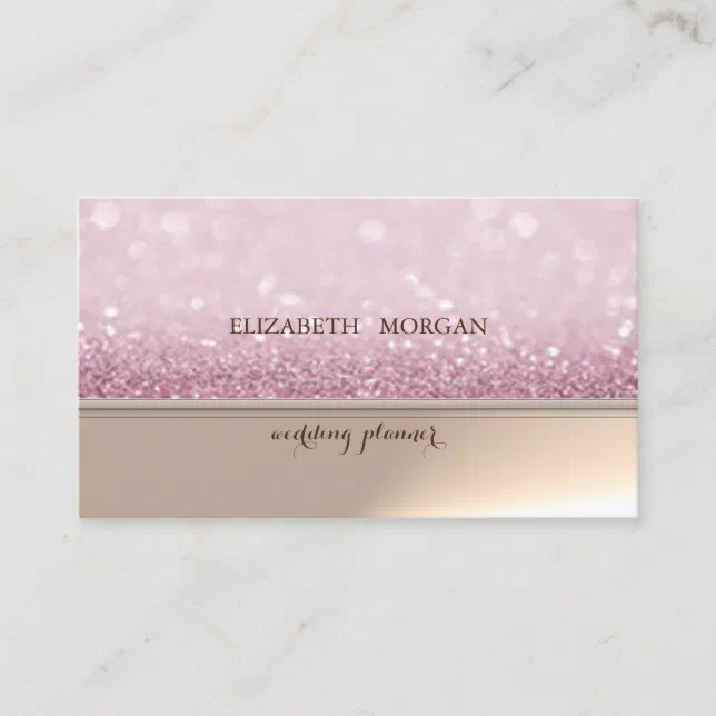 Professional Elegant Chic Glittery Bokeh Business Card | Zazzle