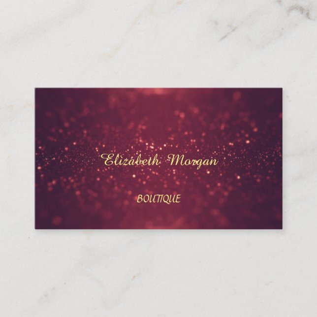 Professional Elegant Chic ,Glittery, Bokeh Business Card (Front)