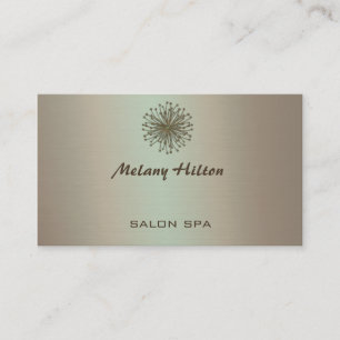 Professional elegant chic metal look dandelion business card