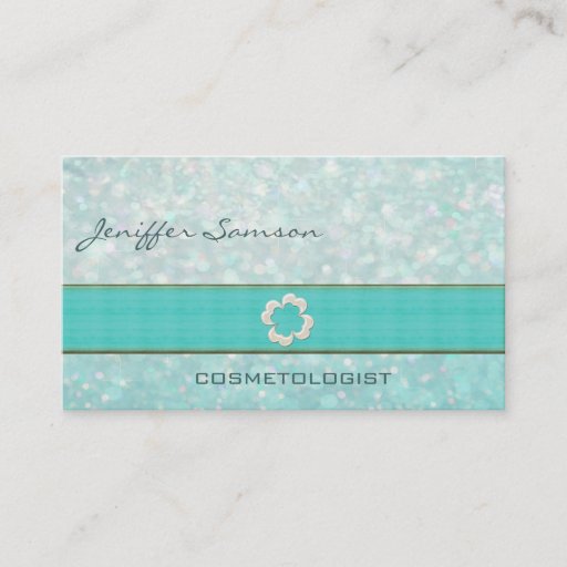 Customizable Professional elegant chic pearl shamrock glittery business cards