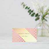 Professional Elegant Chic  Polka Dots,Stripes Business Card (Standing Front)