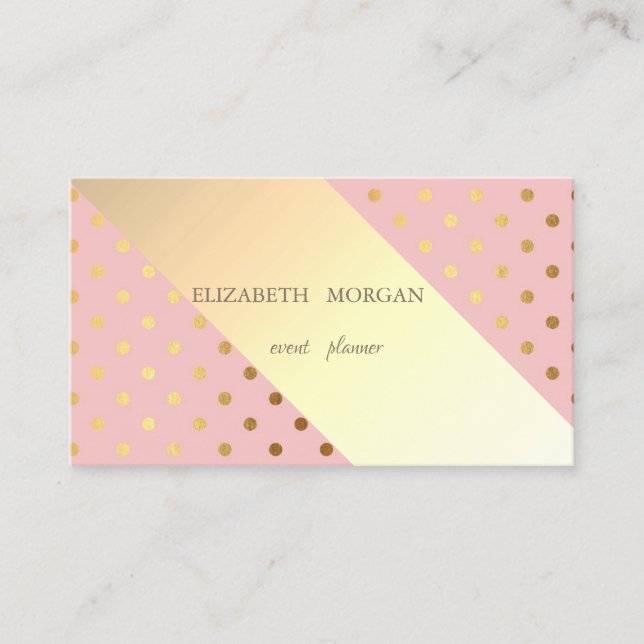 Professional Elegant Chic  Polka Dots,Stripes Business Card (Front)