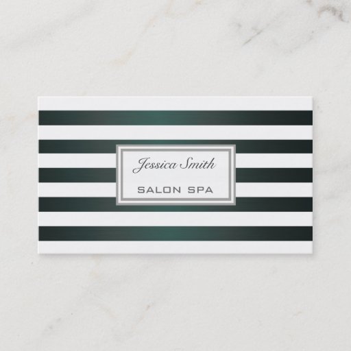 Customizable Professional elegant classy chic metal stripes business cards