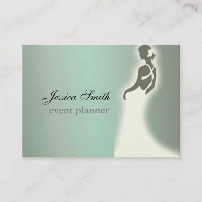 Professional elegant classy girl silhouette business card (Front)