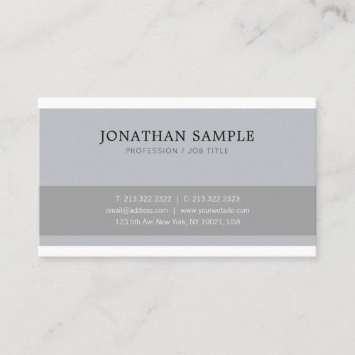 Professional Elegant Clean Design Plain Trendy Business Card