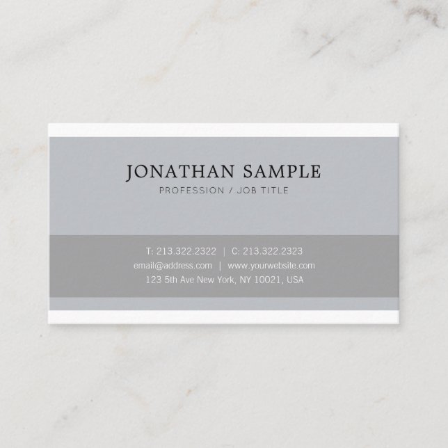 Professional Elegant Clean Design Plain Trendy Business Card (Front)