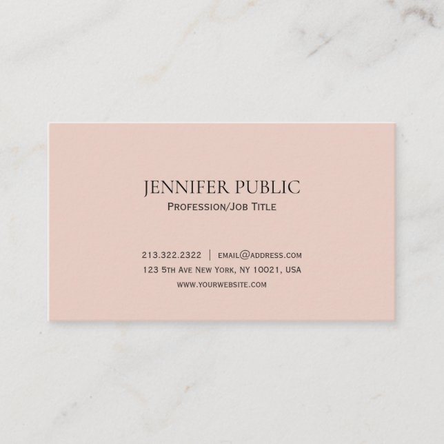 Professional Elegant Color Simple Modern Plain Business Card (Front)