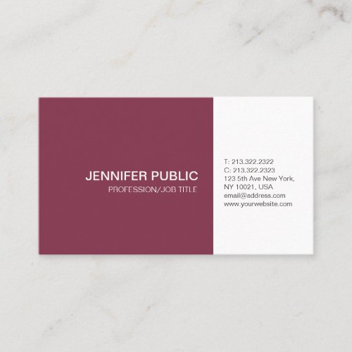 Professional Elegant Colors Artistic Plain Modern Business Card