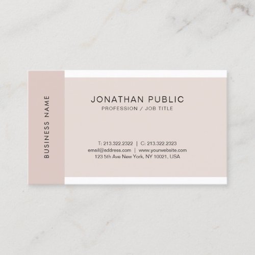 Professional Elegant Colors Simple Modern Plain Business Card