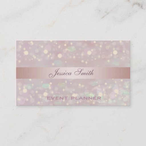 Customizable Professional elegant contemporary glitter bokeh business cards