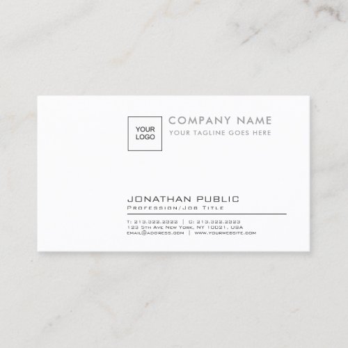 Professional Elegant Corporate Plain Logo Chic Business Card