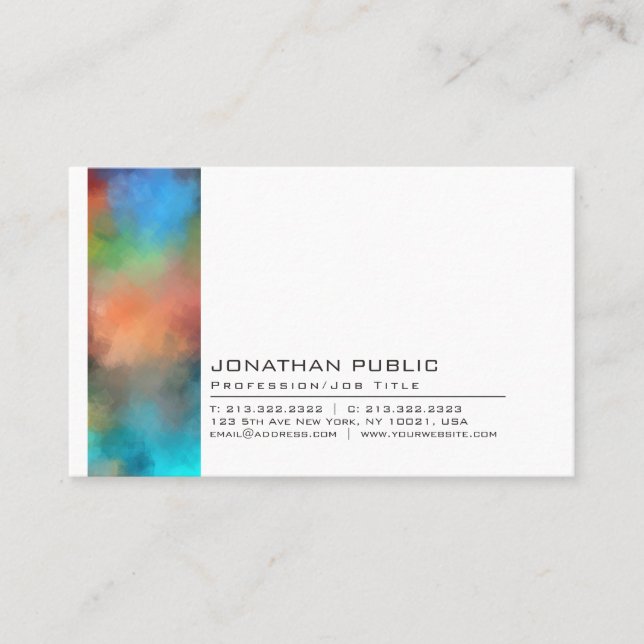 Professional Elegant Creative Abstract Art Plain Business Card (Front)