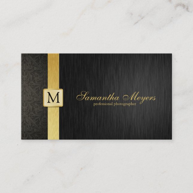 Professional Elegant Damask Business Cards (Front)