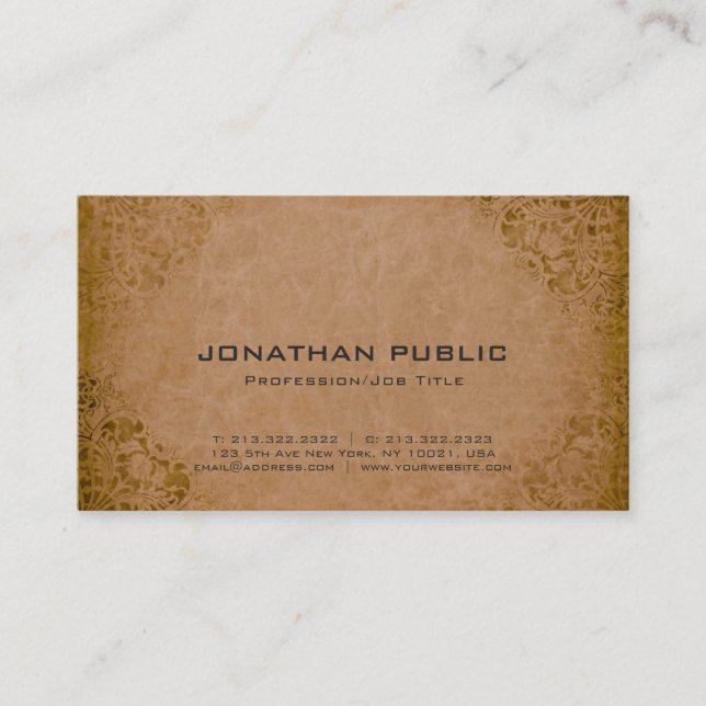 Professional Elegant Damask Premium Thick Luxury Business Card (Front)