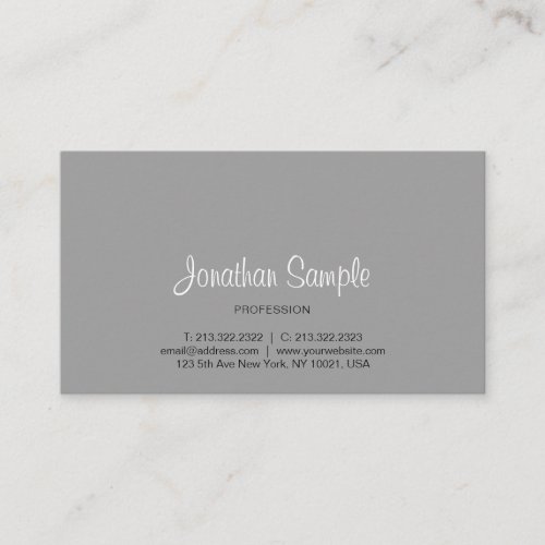 Professional Elegant Design Gray Modern Simple Business Card