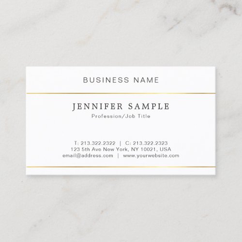 Professional Elegant Design Modern Plain Simple Business Card