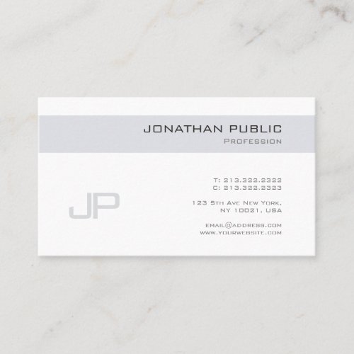 Professional Elegant Design Monogram Plain Trendy Business Card