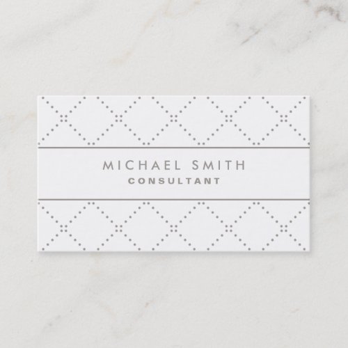 Professional Elegant Dot Pattern White Simple Business Card Templates