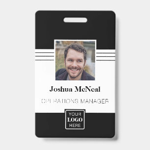 Professional Elegant Employee Photo Name Badge