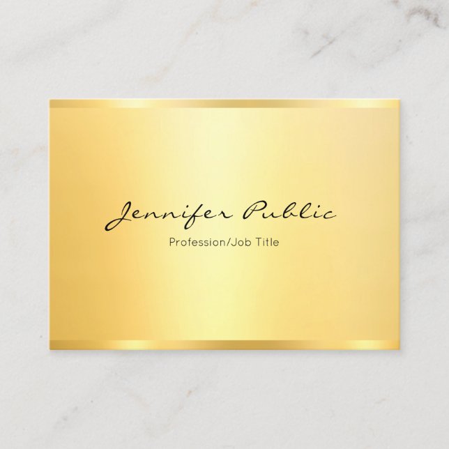Professional Elegant Faux Gold Minimalist Modern Business Card (Front)