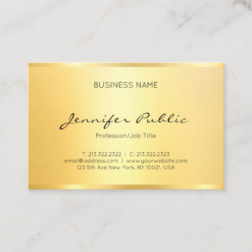 Professional Elegant Faux Gold Minimalist Modern Business Card