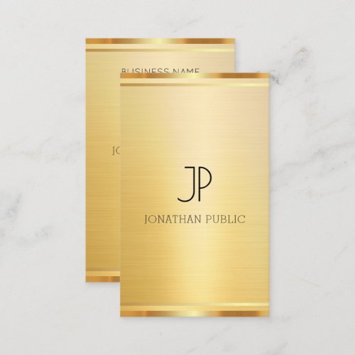 Professional Elegant Faux Gold Vertical Template Business Card