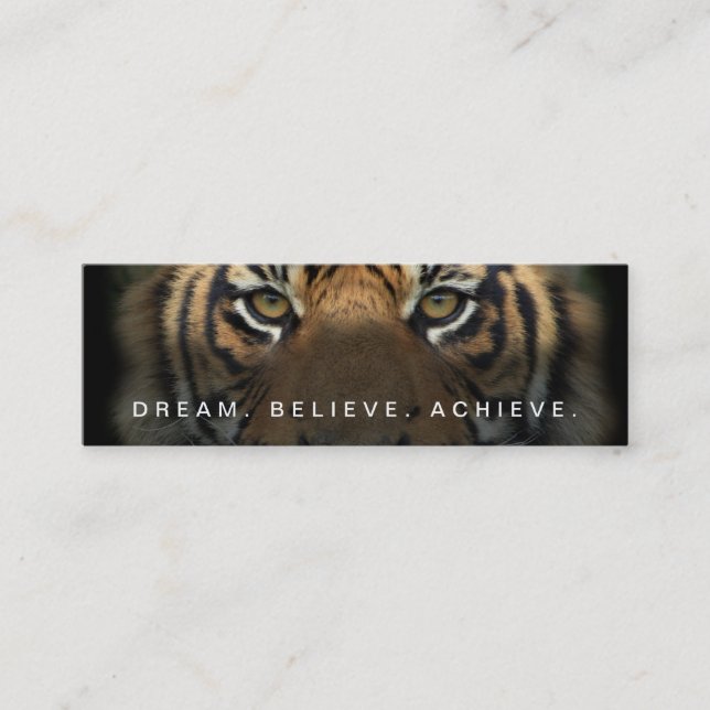 Professional Elegant Fitness Trainer Pearl Finish Mini Business Card (Front)